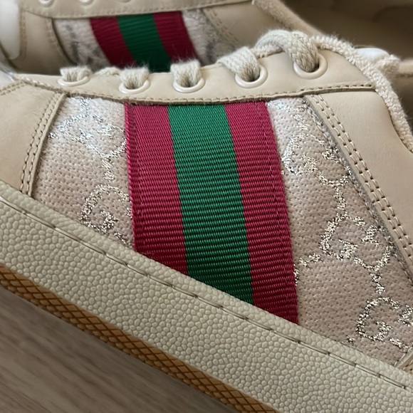 AUTHENTIC GUCCI WOMEN'S SCREENER SNEAKER WITH WEB - Picture 3 of 11